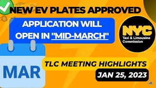 EV TLC Plate Application To Open In "Mid-March"