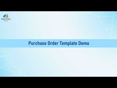 Purchase Order Demo - Simplified Loader Template