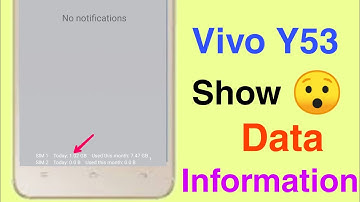How To Show Data Information Vivo Y53 || Show Data Information Vivo Y53