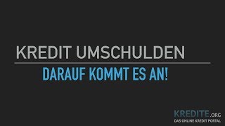 Kredit Richtig Umschulden U0026 Geld Sparen