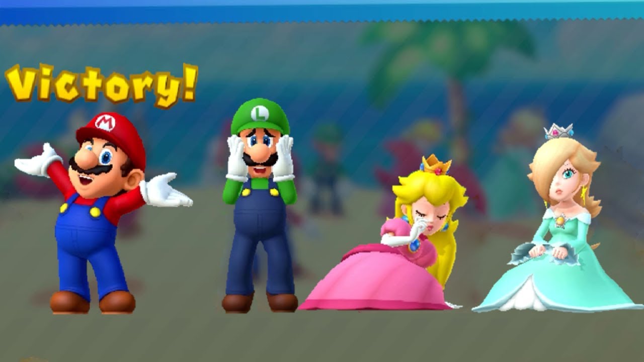 Mario Party 10 Minigames - Mario vs Luigi vs Rosalina vs Peach (Master CPU)