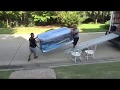 Wrapping And Moving A  Leather Heavy Couch  Using The Shoulder  Black Straps BadAss