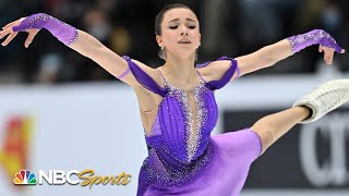 Valieva breaks her own record with incredible short program at European Championships | NBC Sports