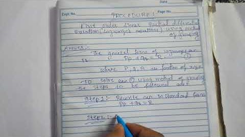 First order linear partial differential equations | Lagranges equations | using grouping method