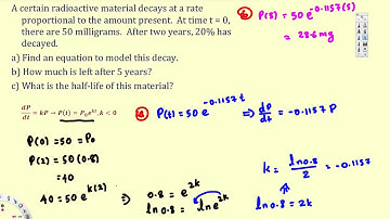 Applications of First Order Differential Equations : Exponential Decay Part 2
