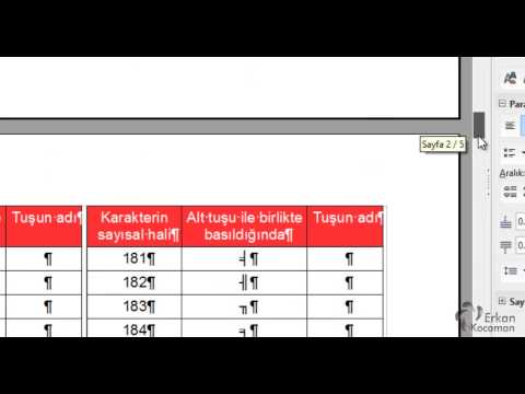 Open Office Türkçe Bolüm2 Yazdıralamaz Karakter