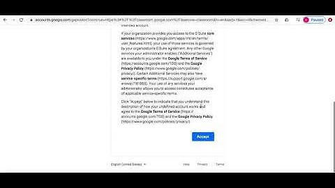 Signing into google classroom for the first time