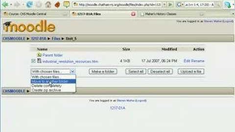 Moving files in Moodle