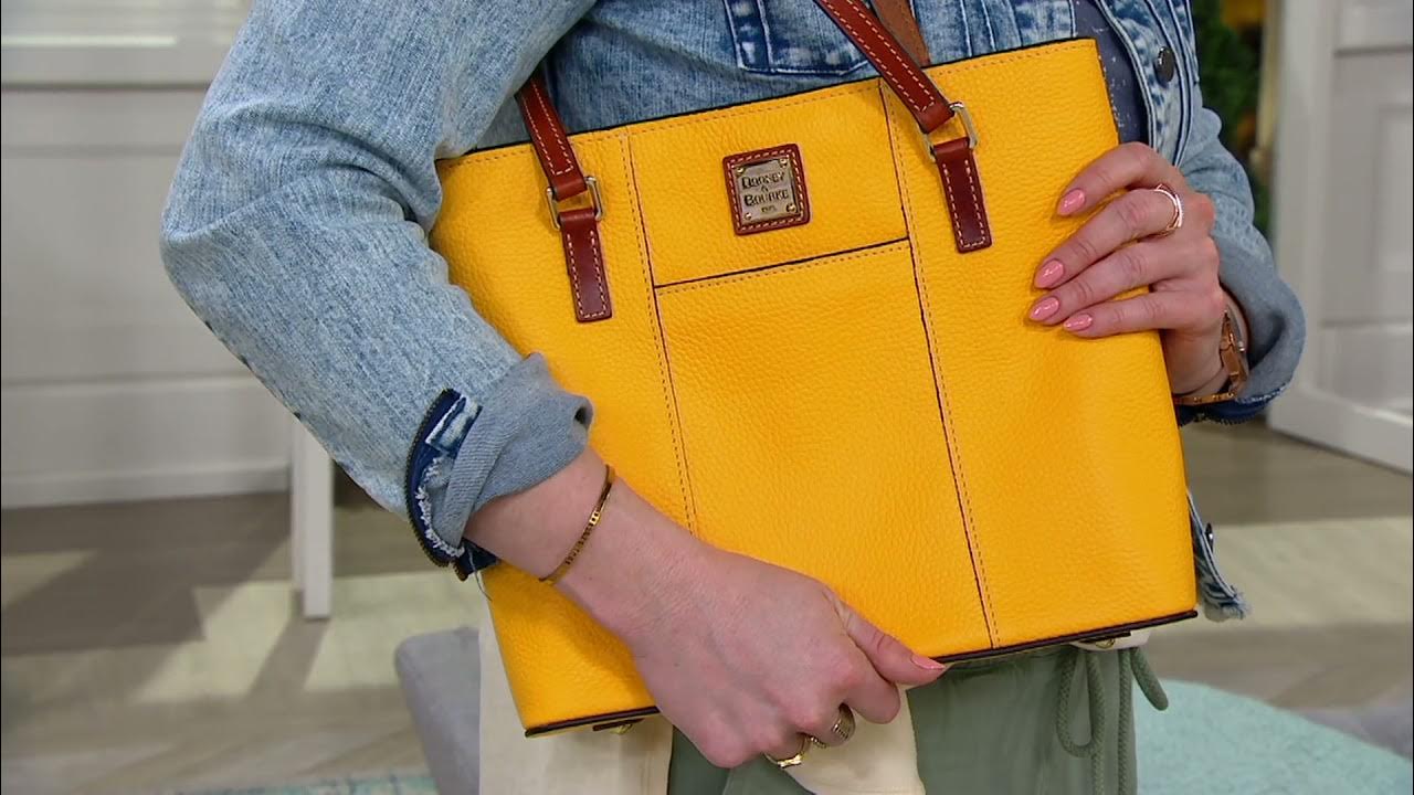 Dooney & Bourke Purse Tote Pebble Grain Small Lexington Shopper  Yellow/Dandelion