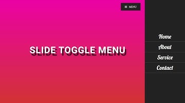 Simple slide toggle off canvas menu | Animated Sidebar Navigation Menu Tutorial