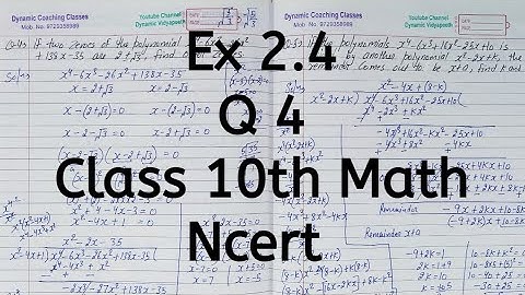 Ex 2.4 | Q 4 | Chapter 2 | Polynomials | Class 10 Math | Ncert