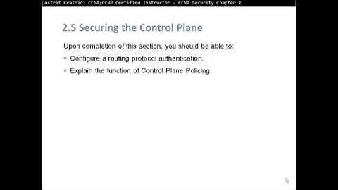 CCNA Security 2.5 Securing the Control Plane - Chapter 2 Securing Network Devices