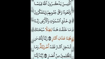 تلاوة هادئة|الذين يذكرون الله قياما وقعودا وعلي جنوبهم ويتفكرون