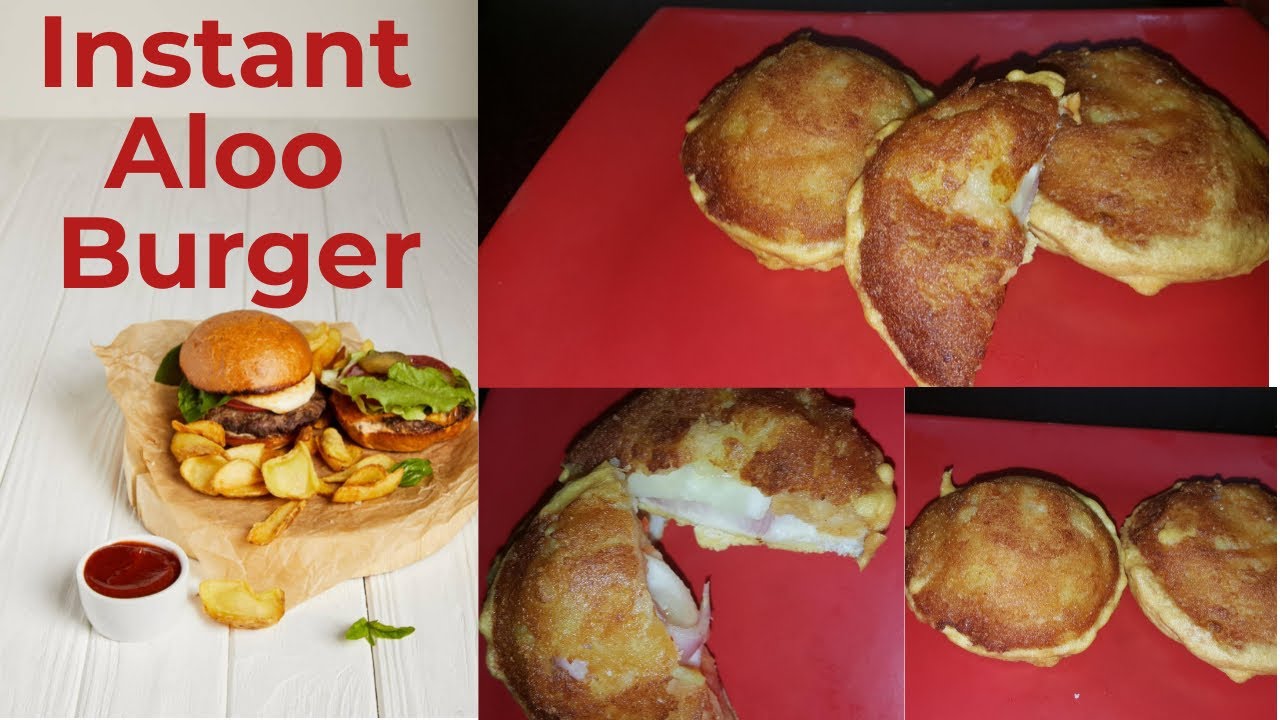 10 mins me बनाए सबके favorite Instant Burger without buns & tikki