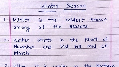 Winter 10 lines in english |Winter season 10 lines essay in english| Winter season 10 lines essay