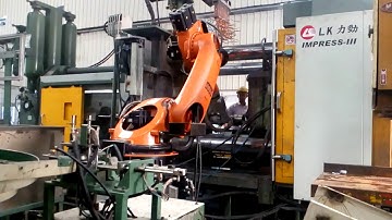 Robot kuka working in die casting