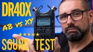 Tascam Dr-40x Portable Digital Recorder : ASMR : AB vs XY : Sound Test : Tutorial