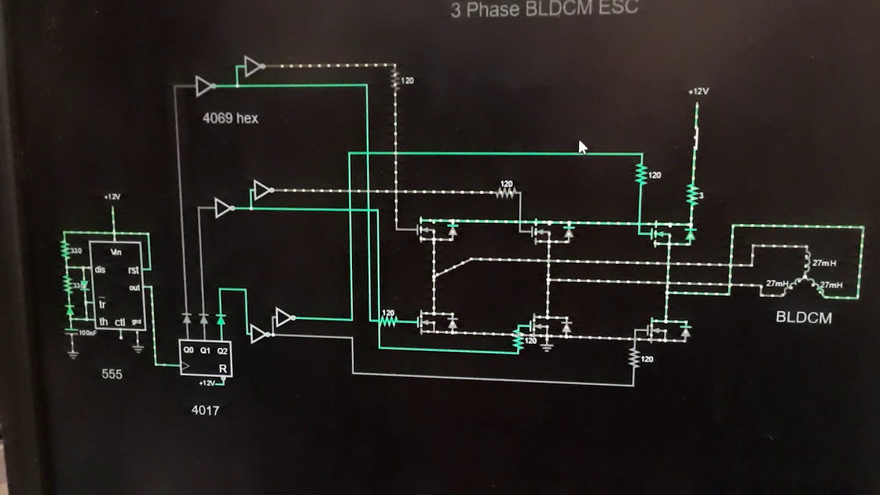 How to make a 3 Phase Brushless Motor BLDC ESC Driver schematic with no