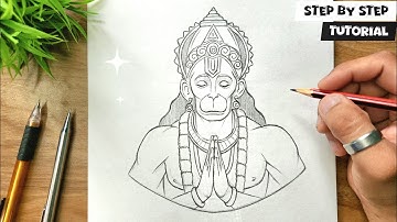 How To Draw Lord Hanuman Ji Face / Easy Step By Step Tutorial @AjArts03