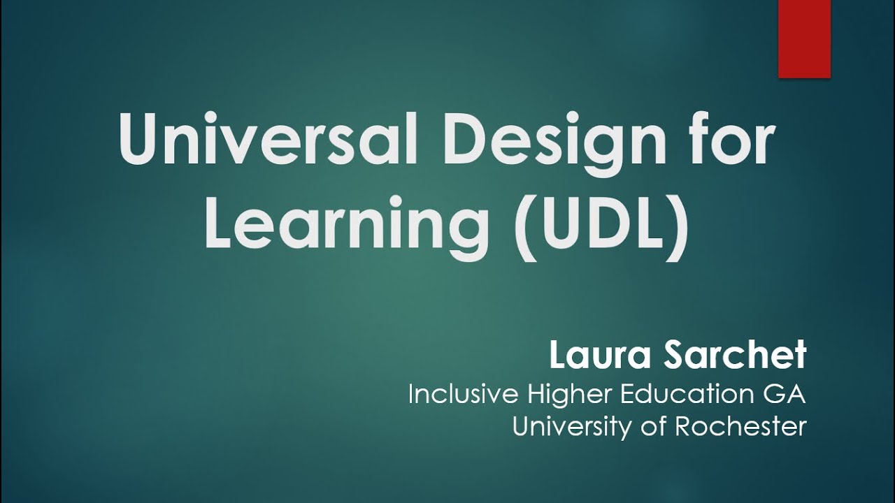Universal Design for Learning (UDL) - YouTube