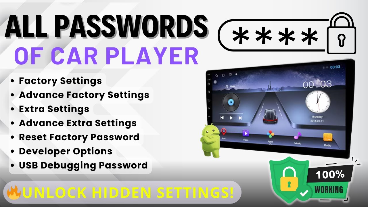 🔐 All Password List Android Car Stereos | Unlock Hidden Features!