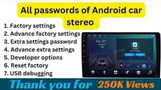 All passwords of Android Car stereo for all TS-Platform (Topway TS7, TS6, T3L, T5Q, TS10 and TS18)