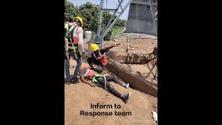 Fall from height... mockdrill training at construction site #safetyfirst #youtube #learning #videos
