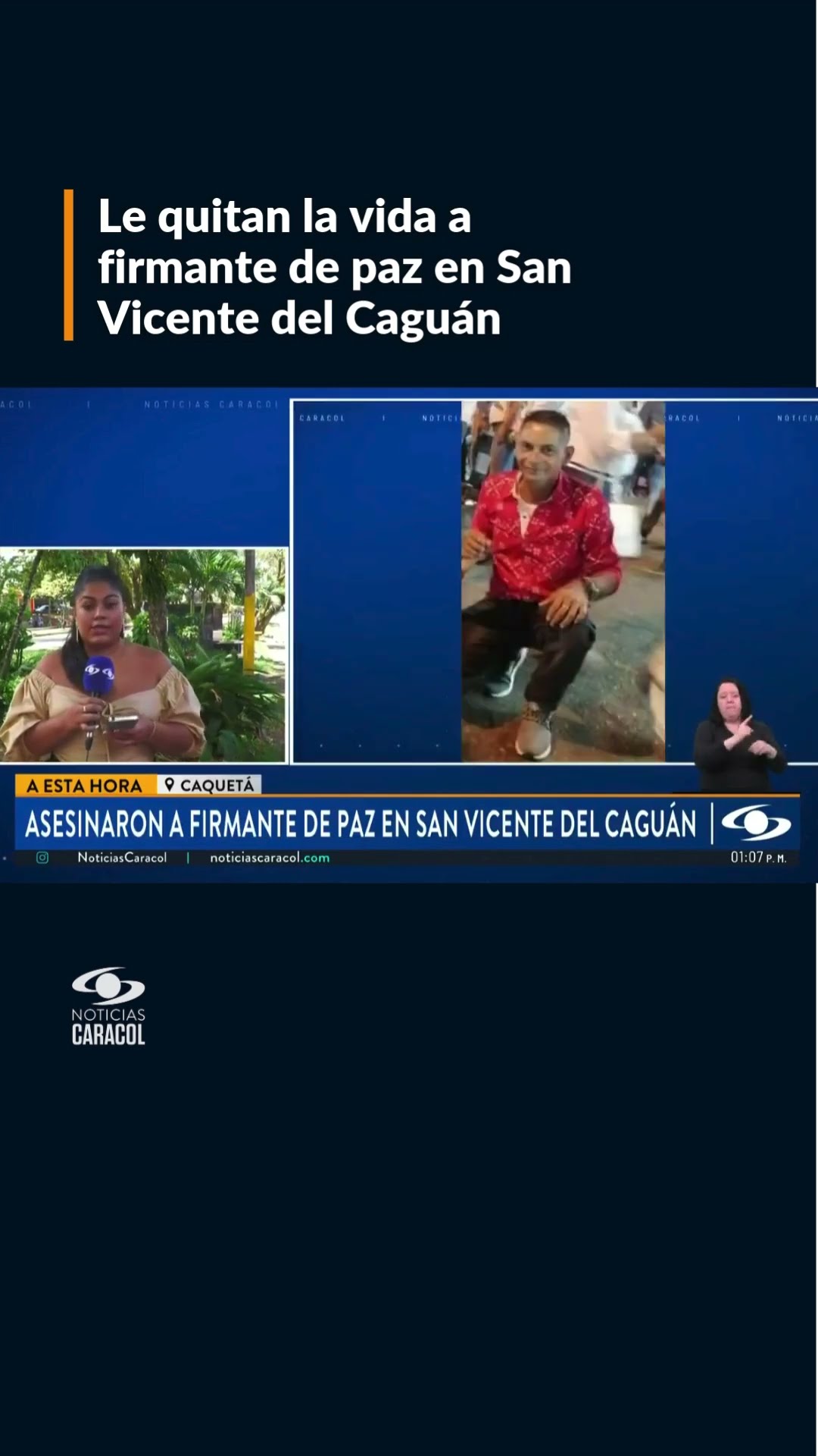 Le quitan la vida a firmante de paz en San Vicente del Caguán, Caquetá