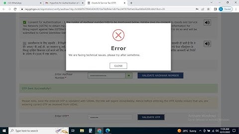 Update ! Gst Aadhar Authentication Error resolved. ( Error again came). video is created on 19th dec