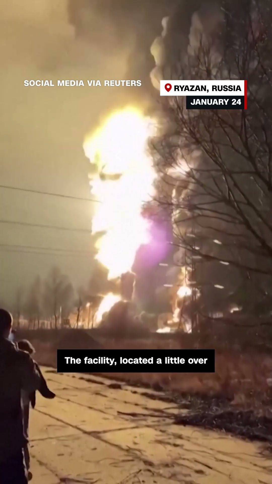 Video shows massive fire at Russian oil refinery