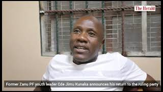 Former Zanu PF youth leader, Cde Jimu Kunaka rejoins the ruling party