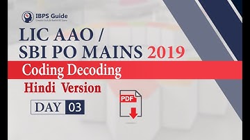Coding Decoding | LIC AAO /SBI PO Mains 2019 - Reasoning in Hindi | (Day -03)