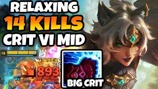Relaxing 14 Kill Lethality Crit Vi Mid in High Elo