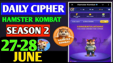 Hamster Kombat Dev Game Daily Cipher 27 June | Hamster Kombat Daily Cipher Code | Daily Combo