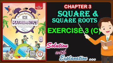 Square and Square Roots | Exercise 3C | Class 8 Math Chapter 3 | Solution with Explanation | 2025-26