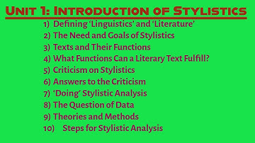 Introduction of Stylistics