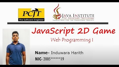 Javascript 2D Game Development | Web Programming 1 | Java Institute