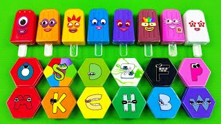 Alphabet Lore - Finding Numberblocks SLIME Colorful with Ice Cream and Hexagon Mix, Slime ASMR