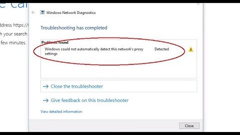 Windows could not automatically detect this network