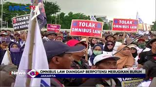 Ribuan Massa Buruh Gelar Demo Tolak Rancangan Omnibus Law di DPR RI - LIM 20/01