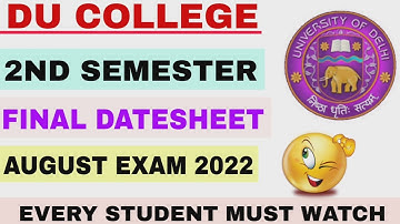 Sol 2nd Semester Final Datesheet | August Exam 2022 | Sol 2nd Semester Exam Datesheet 2022