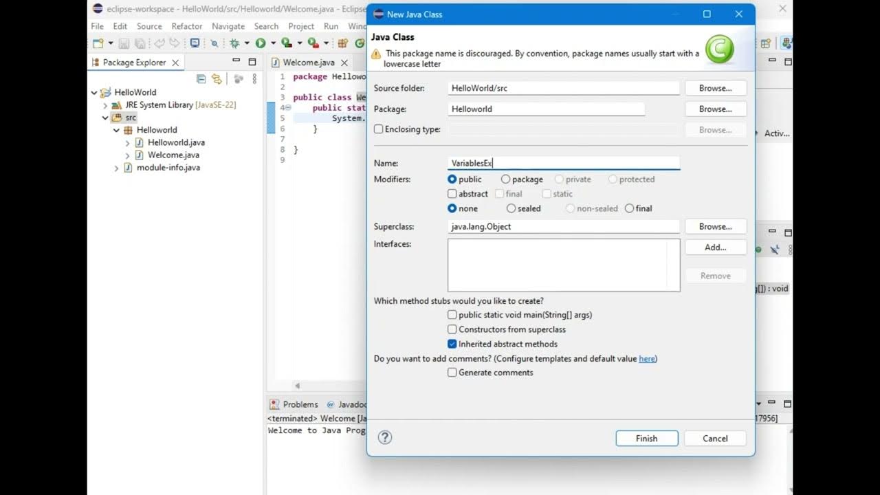 Java Variables Declarations and Initialization using Eclipse IDE - YouTube
