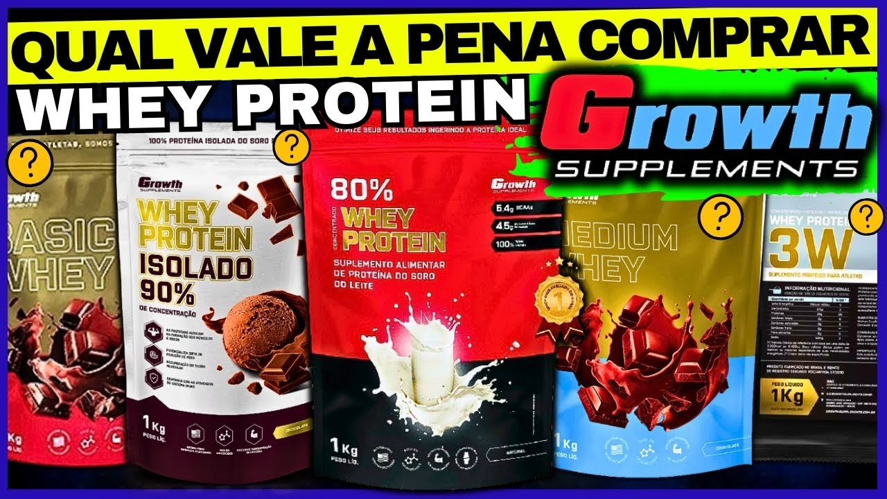 🎖️WHEY PROTEIN GROWTH COM MELHOR CUSTO BENEFÍCIO 2024 WHEY 80 x WHEY ISOLADO x MEDIUM WHEY
