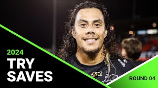 NRL 2024 | The best try saves from Round 3 | NRL Telstra Premiership