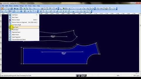 Optitex PDS Copy Seam and Paste Seam tool, Use this command to copy the seam parameters width & sea