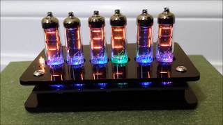 Soviet IV-9 numitron clock demo LED backlight effects