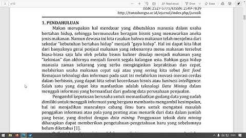 Part 1 METODE DECISION TREE ALGORITMA C45 DALAM MENGKLASIFIKASI DATA PENJUALAN BISNIS GERAI MAKANAN