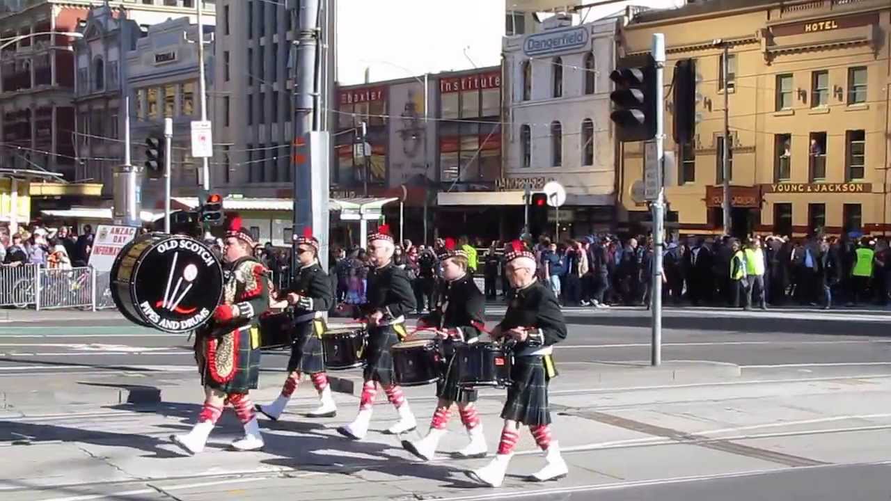 Scottish Pipes/Drums Band on ANZAC Day in Melbourne YouTube
