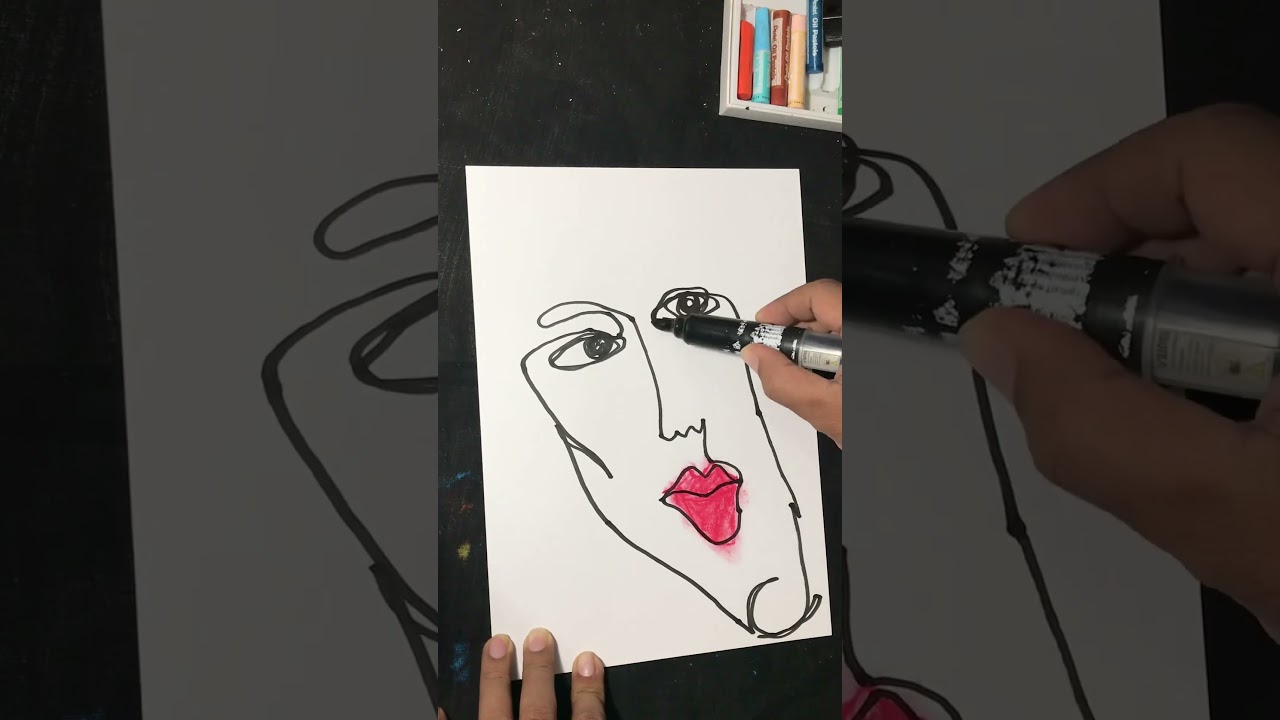 Men portrait one line drawings 