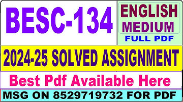 BESC 134 solved assignment 2024-25 || besc 134 solved assignment 2025 in English || ignou besc134
